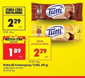 Batonik twarogowy Tutti, 40 g: czekolada, wanilia