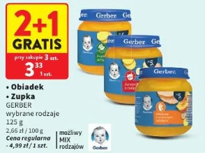 Obiadek + Zupka Gerber wybrane rodzaje