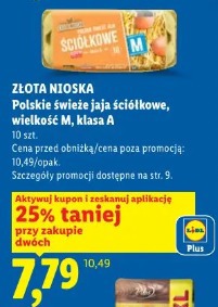 Złota Nioska Polskie świeże jaja ściółkowe, wielkość M, klasa A