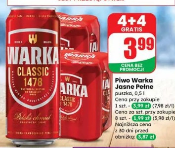Piwo Warka Jasne Pełne