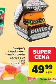Skarpety z nadrukiem hamburgerów CANDY SOX