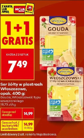 Ser żółty w plastrach Włoszczowa