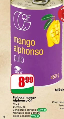 Pulpa z mango Alphonso Qf