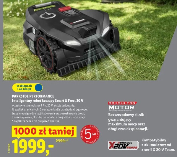 Parkside Performance inteligentny robot koszący Smart & Free, 20 V