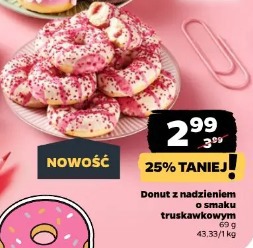 Donut z nadzieniem o smaku truskawkowym