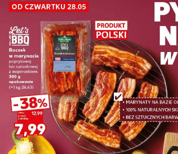 Boczek w marynacie paprykowej lub czosnkowej z majerankiem Let's BBQ