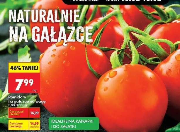 Pomidory na gałązce na wagę