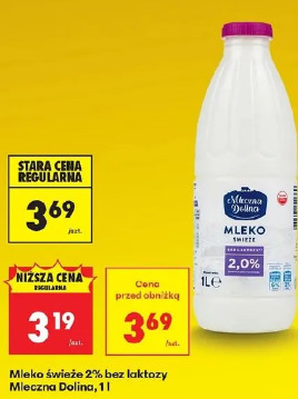 Mleko świeże 2% bez laktozy Mleczna Dolina