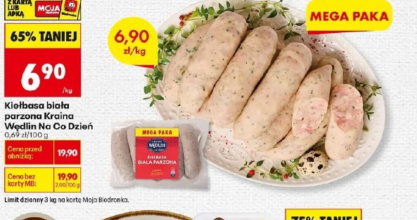 Kiełbasa biała parzona Kraina Wędlin Na Co Dzień