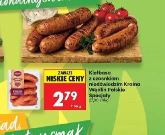 Kiełbasa z czosnkiem niedźwiedzim Kraina Wędlin Polskie Specjały