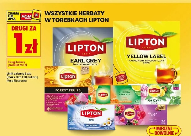 Wszystkie herbaty w torebkach Lipton