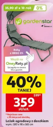 Leżak ogrodowy z daszkiem Gardenstar