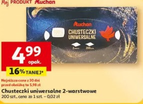 Chusteczki uniwersalne 2-warstwowe Auchan