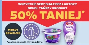 Wszystkie sery białe bez laktozy drugi, tańszy produkt