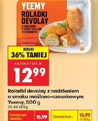 Roladki devolay z nadzieniem o smaku maślano-czosnkowym Yeemy