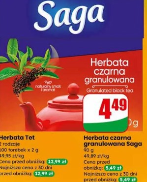 Herbata czarna granulowana Saga