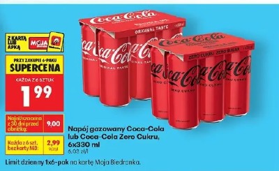 Coca-Cola, Coca-Cola Zero Cukru napój gazowany 6x330 ml
