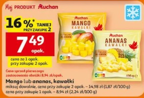 Mango lub ananas, kawałki Auchan