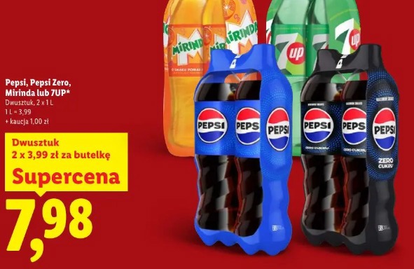 Pepsi, Pepsi Zero, Mirinda lub 7UP