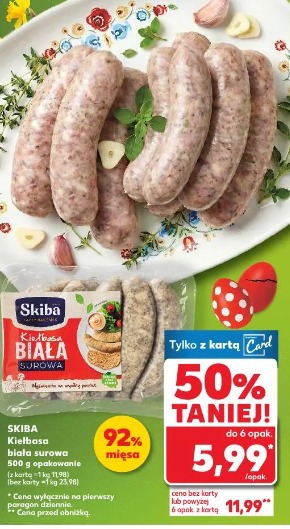 Skiba kiełbasa biała surowa