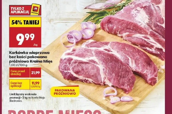 Karkówka wieprzowa bez kości pakowana próżniowo Kraina Mięs