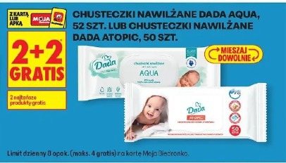 Chusteczki nawilżane Dada Aqua, 52 szt. lub chusteczki nawilżane Dada Atopic, 50 szt.