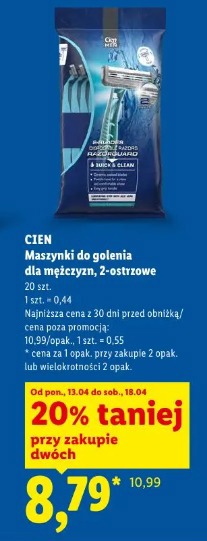 Cien Maszynki do golenia dla mężczyzn, 2-ostrzowe