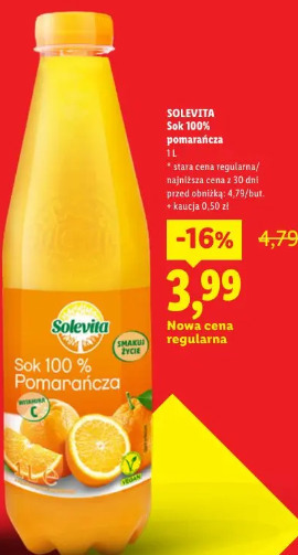 Solevita Sok 100% pomarańcza
