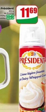 Śmietanka w sprayu Président