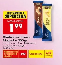 Chałwa sezamowa Magnetic, 100 g: smak waniliowo-kakaowy, waniliowy