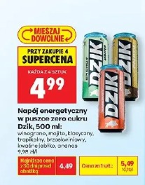 Napój energetyczny w puszce zero cukru Dzik