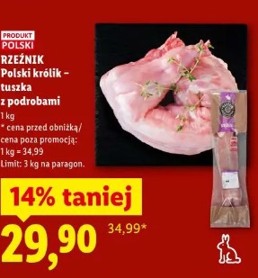 Rzeźnik Polski królik – tuszka z podrobami