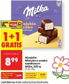 Alpejskie Mleczko o smaku waniliowym Milka