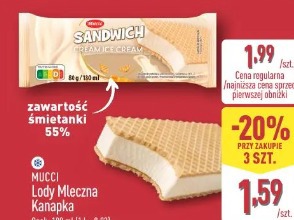 Mucci Lody Mleczna Kanapka