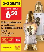 Znicz z wkładem parafinowym w kształcie serca