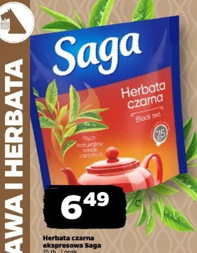 Herbata czarna ekspresowa Saga