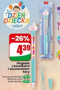 Długopis z koralikami i sznureczkiem Easy