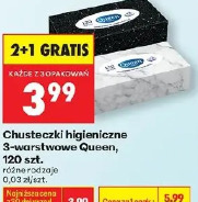 Chusteczki higieniczne 3-warstwowe Queen