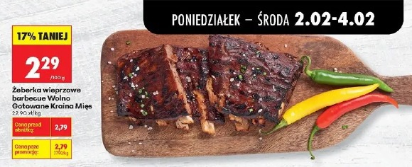 Żeberka wieprzowe barbecue Wolno Gotowane Kraina Mięs