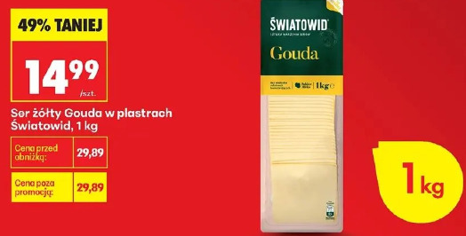 Ser żółty Gouda w plastrach Światowid