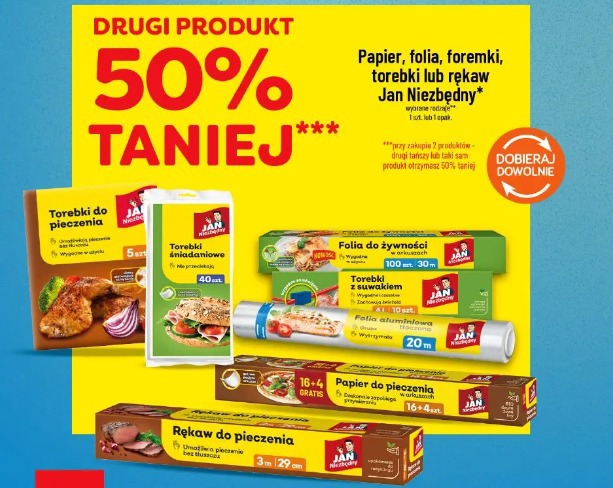 Papier, folia, foremki, torebki lub rękaw Jan Niezbędny