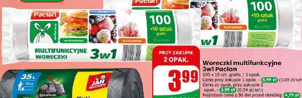 Woreczki multifunkcyjne 3w1 Paclan