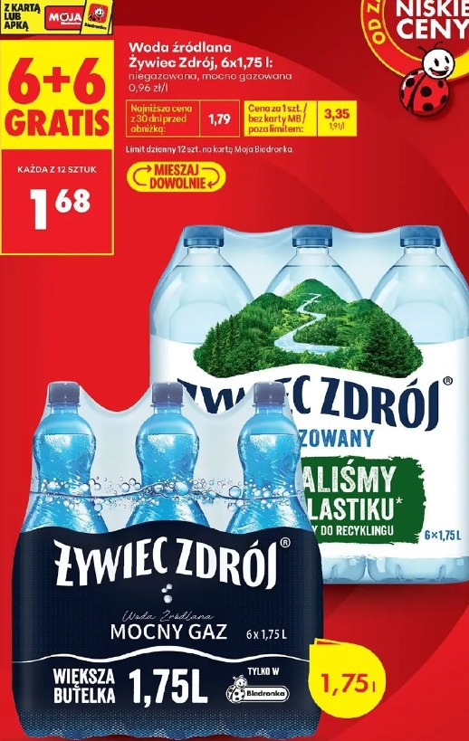 Żywiec Zdrój woda źródlana niegazowana, mocno gazowana