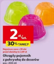 Okrągły pojemnik z pokrywką do deserów