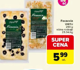 Focaccia VIRTU różne rodzaje