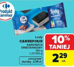 Lody Carrefour Sandwich śmietankowy
