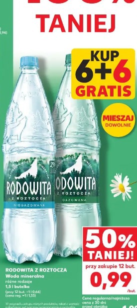 RODOWITA Z ROZTOCZA Woda mineralna różne rodzaje