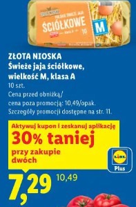 Złota Nioska Świeże jaja ściółkowe, wielkość M, klasa A