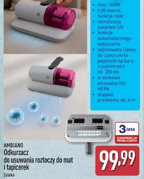 Odkurzacz do usuwania roztoczy do mat i tapicerek