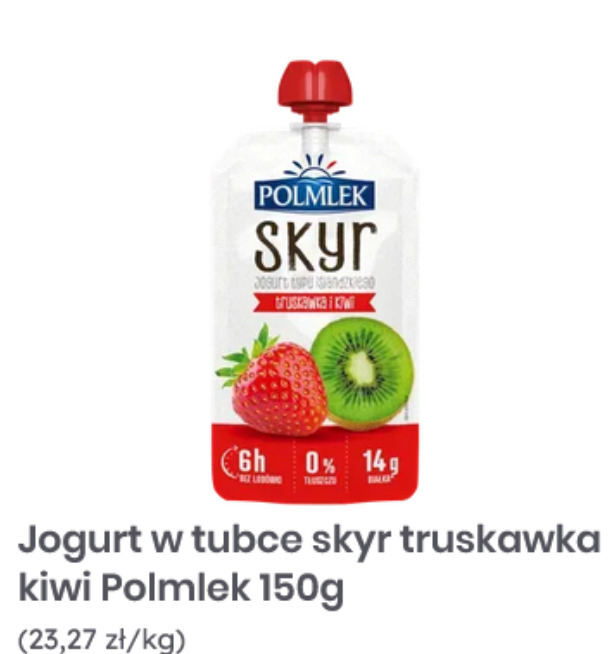 Jogurt w tubce skyr truskawka kiwi Polmlek